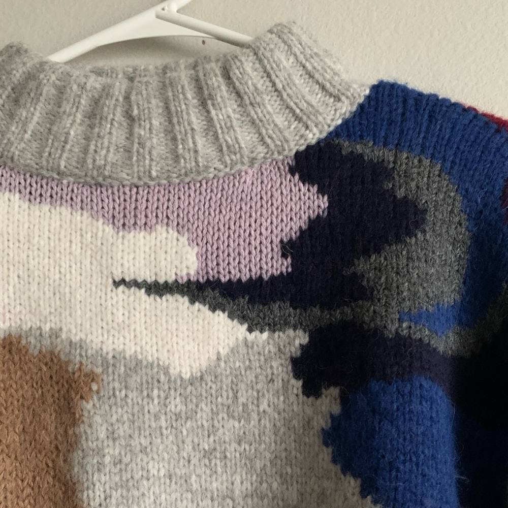 Colorful Abstract Patterned Women's Sweater - Picture 5 of 6